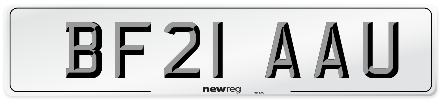 BF21 AAU Number Plate from New Reg